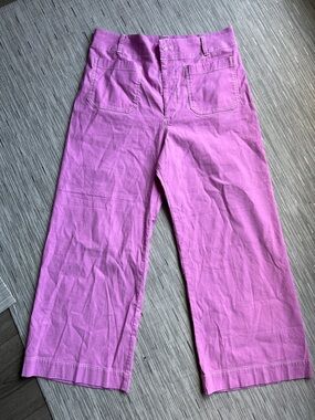 Maeve Violet-Pink Wide-Leg Cotton Pants